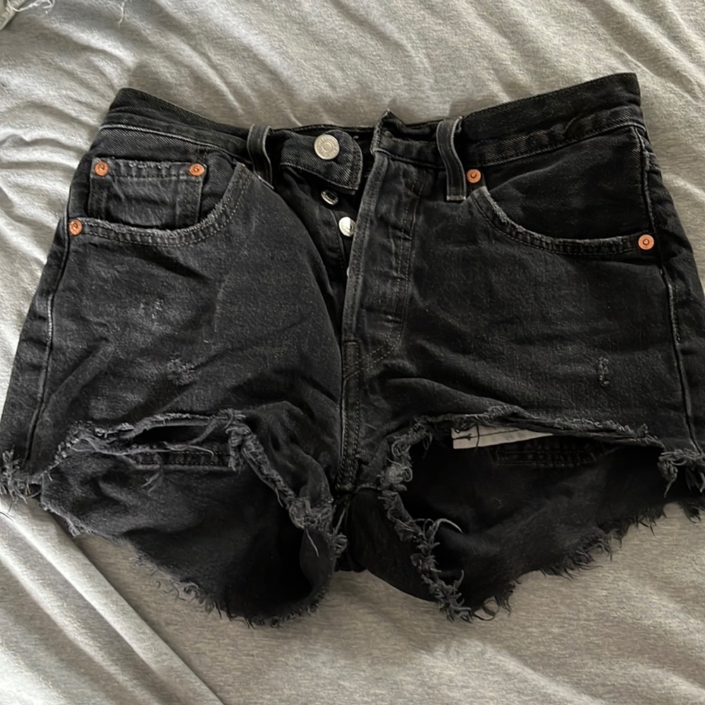 Levi’s black denim shorts